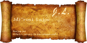Járosi Lajos névjegykártya